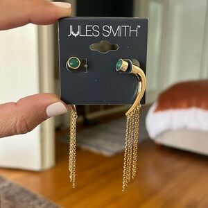 Jules Smith gold and green earrings